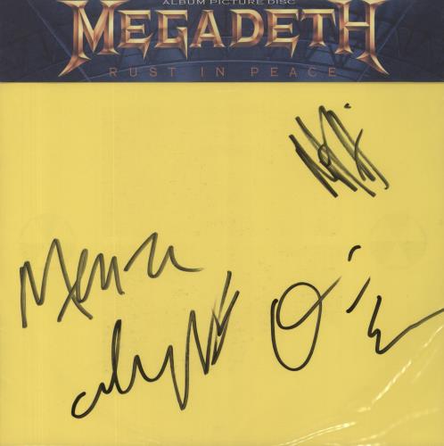 Megadeth Rust In Peace - Autographed picture disc LP (vinyl picture disc album) UK MEGPDRU186819