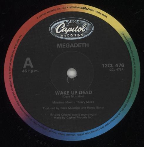 Megadeth Wake Up Dead 12" vinyl single (12 inch record / Maxi-single) UK MEG12WA52131