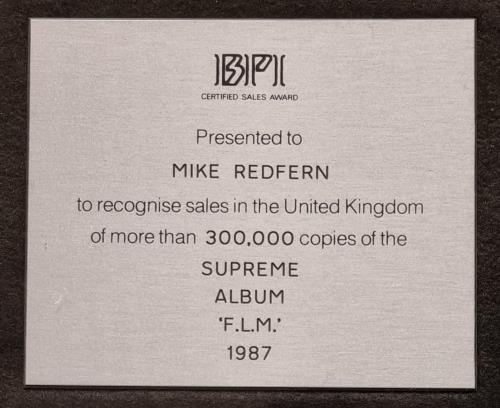 Mel & Kim F.L.M - Platinum award disc UK MELAWFL771855