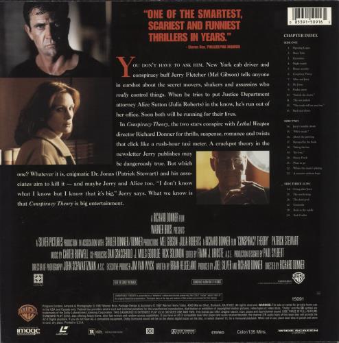 Mel Gibson Conspiracy Theory laserdisc / lazerdisc US MGILZCO857344