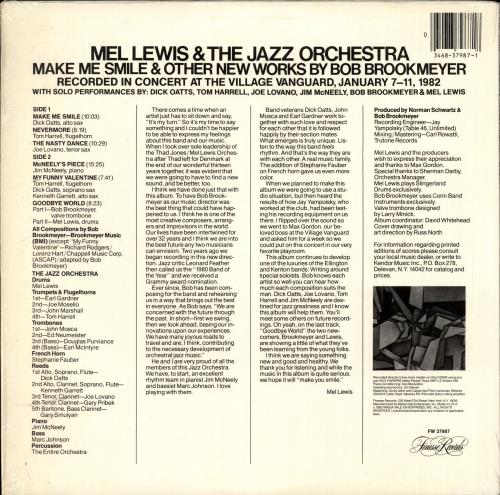 Mel Lewis Make Me Smile & Other New Works By Bob Brookmeyer vinyl LP album (LP record) US M19LPMA693784