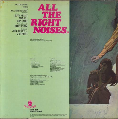 Melanie All The Right Noises vinyl LP album (LP record) UK MLALPAL489801