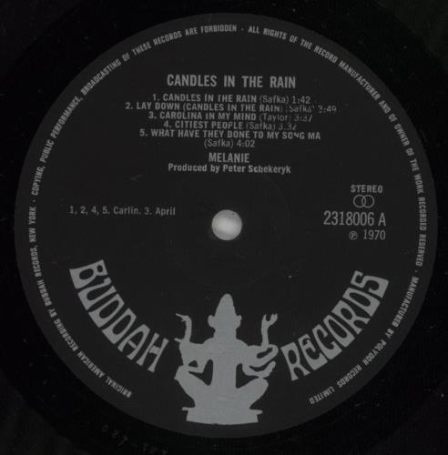 Melanie Candles In The Rain vinyl LP album (LP record) UK MLALPCA797681