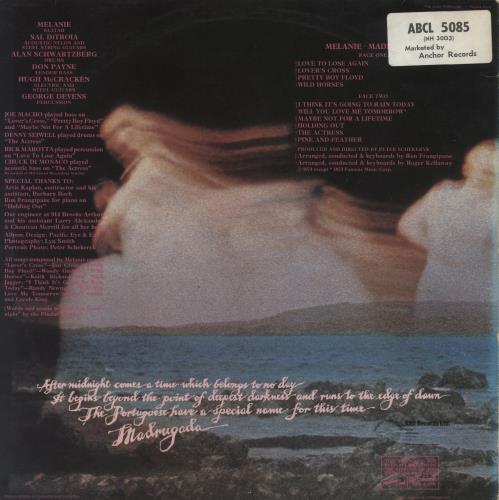 Melanie Madrugada vinyl LP album (LP record) UK MLALPMA299481