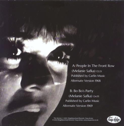 Melanie People In The Front Row - Orange Vinyl 7" vinyl single (7 inch record / 45) UK MLA07PE828148