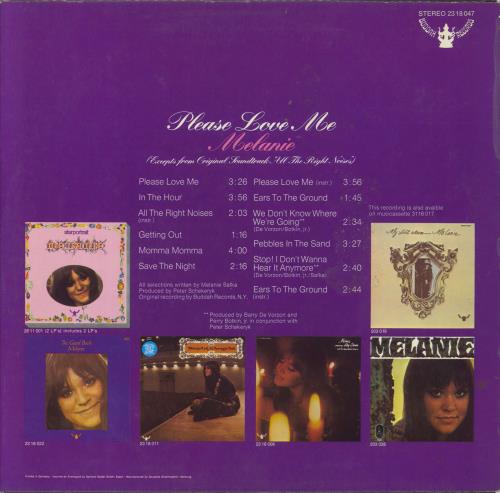 Melanie Please Love Me vinyl LP album (LP record) German MLALPPL832622