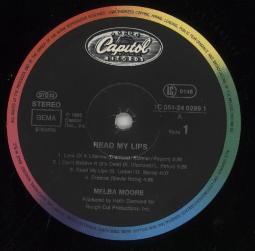Melba Moore Read My Lips vinyl LP album (LP record) German MP3LPRE860761