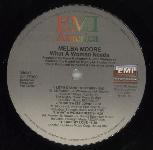 Melba Moore What A Woman Needs vinyl LP album (LP record) US MP3LPWH860093