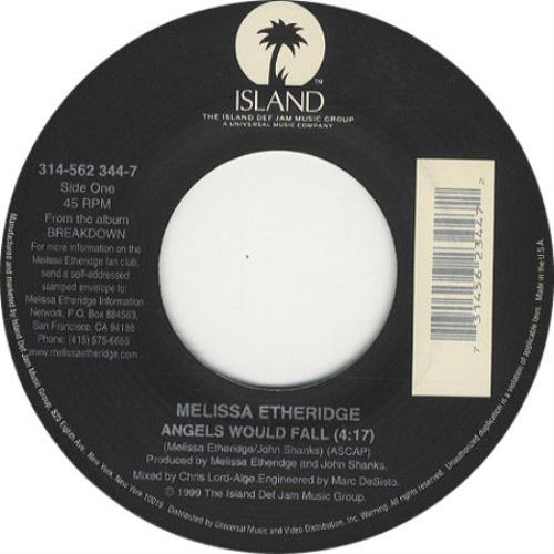 Melissa Etheridge Angels Would Fall 7" vinyl single (7 inch record / 45) US ETH07AN148717