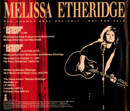 Melissa Etheridge Chrome Plated Heart CD single (CD5 / 5") US ETHC5CH41053