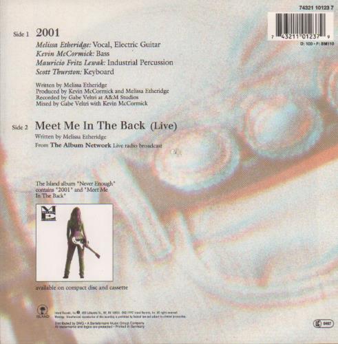 Melissa Etheridge Two Thousand &1 7" vinyl single (7 inch record / 45) German ETH07TW102173