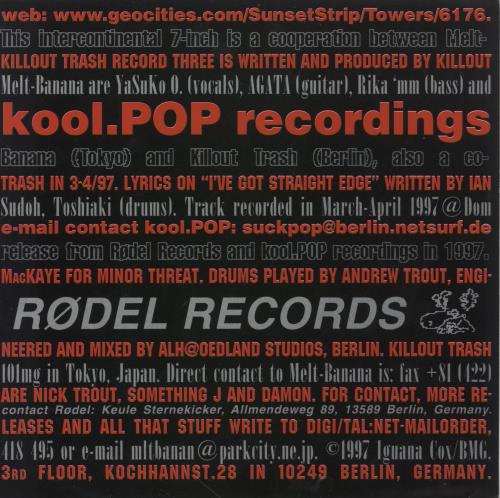 Melt Banana Most Wanted World Wide sp 7" vinyl single (7 inch record / 45) German 14L07MO861664