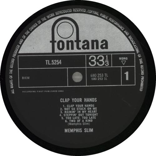 Memphis Slim Clap Your Hands vinyl LP album (LP record) UK MEMLPCL530123