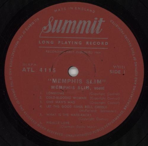 Memphis Slim The World's Foremost Blues Singer vinyl LP album (LP record) UK MEMLPTH504541