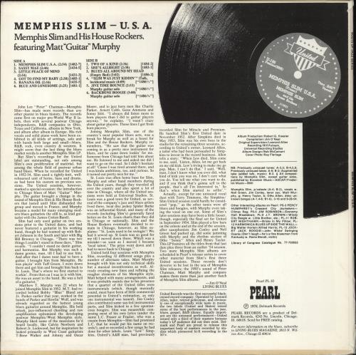 Memphis Slim U.S.A vinyl LP album (LP record) US MEMLPUS862493