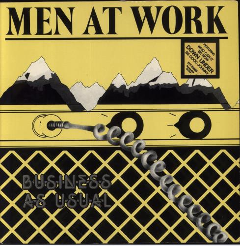 Men At Work Business As Usual - Stickered sleeve - EX vinyl LP album (LP record) UK MENLPBU665571