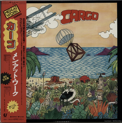 Men At Work Cargo + Stickers vinyl LP album (LP record) Japanese MENLPCA631550