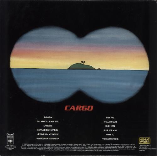 Men At Work Cargo vinyl LP album (LP record) Australian MENLPCA860417
