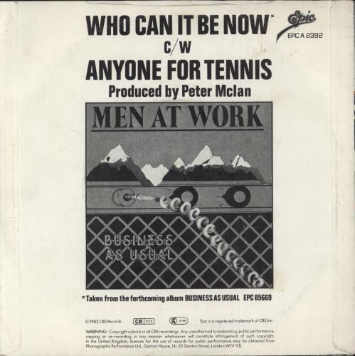 Men At Work Who Can It Be Now 7" vinyl single (7 inch record / 45) UK MEN07WH641868