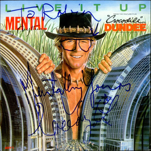 Mental As Anything Live It Up - Autographed 7" vinyl single (7 inch record / 45) UK MAA07LI310345