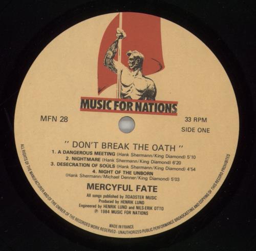 Mercyful Fate Don't Break The Oath vinyl LP album (LP record) UK M-FLPDO466174