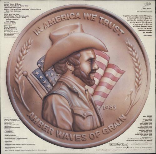 Merle Haggard Amber Waves Of Grain vinyl LP album (LP record) UK MBJLPAM316141