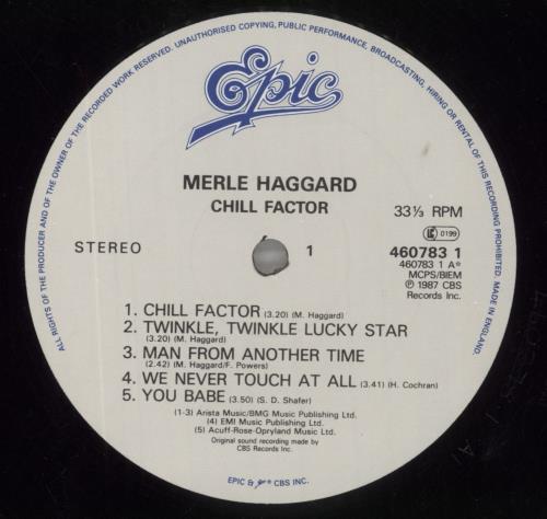 Merle Haggard Chill Factor vinyl LP album (LP record) UK MBJLPCH858661
