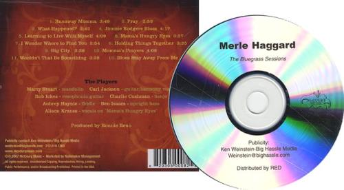 Merle Haggard The Bluegrass Sessions CD-R acetate US MBJCRTH417022