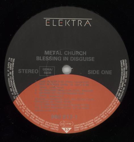 Metal Church Blessing In Disguise vinyl LP album (LP record) German MT9LPBL632440