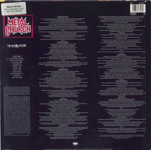 Metal Church The Human Factor - Promo Stickered vinyl LP album (LP record) Dutch MT9LPTH676003