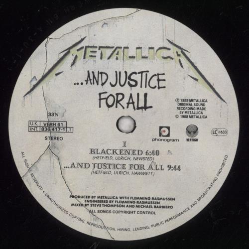 Metallica ...And Justice For All + Inners - EX 2-LP vinyl record set (Double LP Album) UK MET2LAN566009