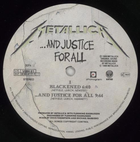 Metallica ...And Justice For All - EX 2-LP vinyl record set (Double LP Album) UK MET2LAN782764