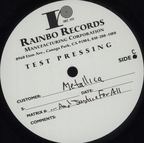 Metallica ...And Justice For All - Test Pressing 2-LP vinyl record set (Double LP Album) US MET2LAN670972