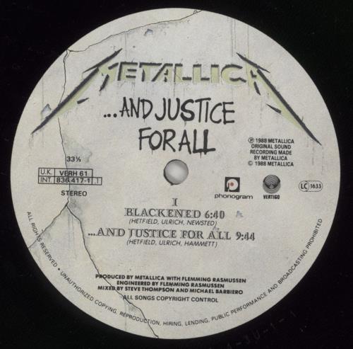 Metallica ...And Justice For All 2-LP vinyl record set (Double LP Album) UK MET2LAN615320