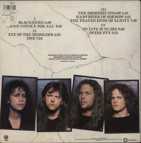 Metallica ...And Justice For All 2-LP vinyl record set (Double LP Album) UK MET2LAN615320