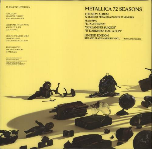 Metallica 72 Seasons - Red And Black Marbled Vinyl 2-LP vinyl record set (Double LP Album) UK MET2LSE872951