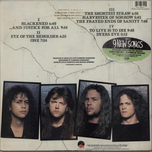 Metallica And Justice For All - Gold Promo Stamped & Stickered 2-LP vinyl record set (Double LP Album) US MET2LAN166650