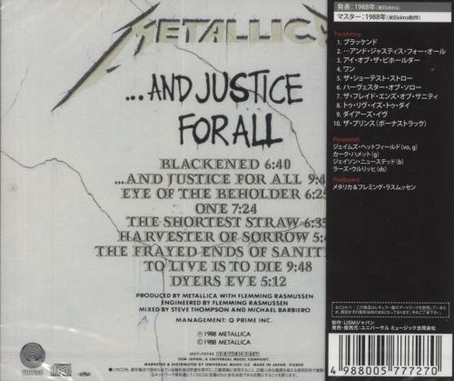 Metallica And Justice For All - Sealed CD album (CDLP) Japanese METCDAN364174