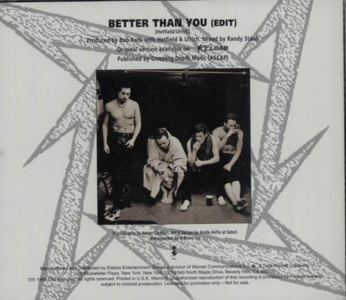Metallica Better Than You CD single (CD5 / 5") US METC5BE122063