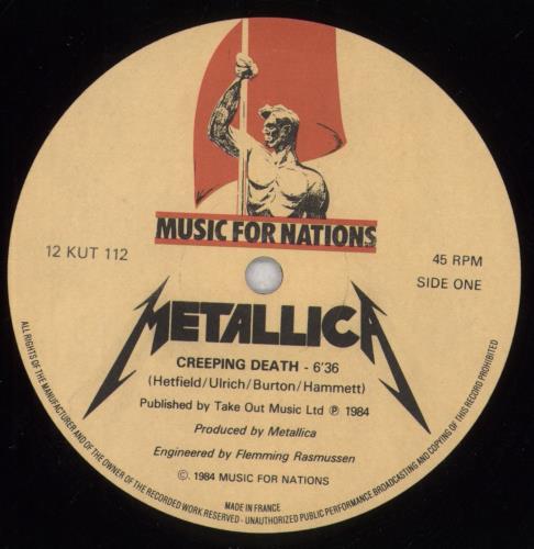 Metallica Creeping Death - Black Vinyl 12" vinyl single (12 inch record / Maxi-single) UK MET12CR62546