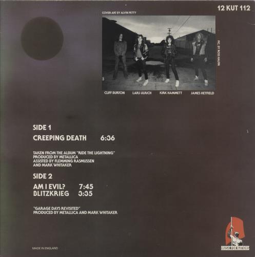 Metallica Creeping Death - Clear Vinyl 12" vinyl single (12 inch record / Maxi-single) UK MET12CR596697