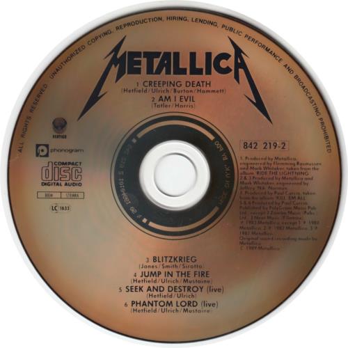 Metallica Creeping Death CD single (CD5 / 5") UK METC5CR708291