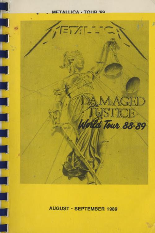 Metallica Damaged Justice World Tour 88-89 - August/September 1989 Itinerary US METITDA468713