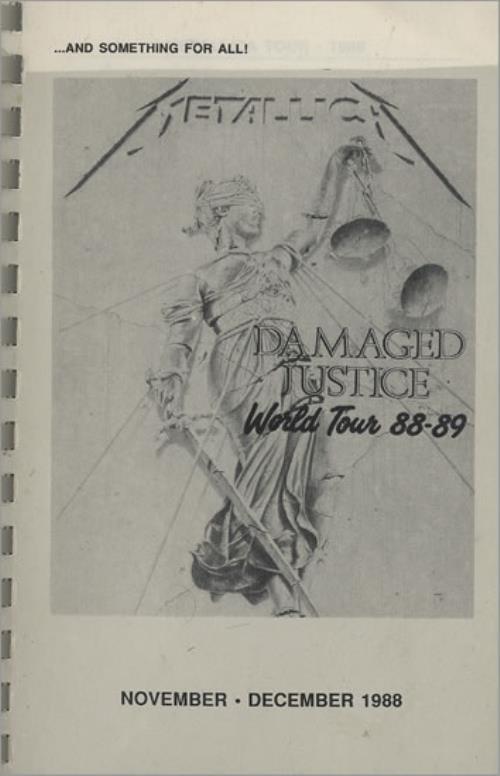 Metallica Damaged Justice World Tour 88-89 - November/December 1988 Itinerary US METITDA468711