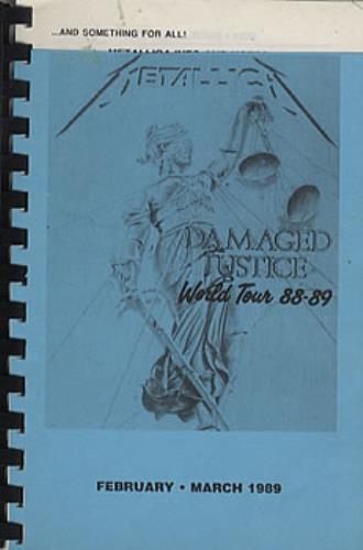 Metallica Damaged Justice World Tour 88-89 Itinerary US METITDA321962