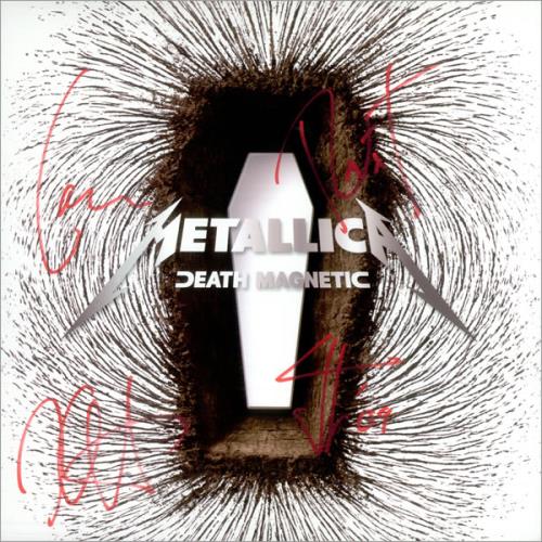 Metallica Death Magnetic - Autographed 2-LP vinyl record set (Double LP Album) US MET2LDE520195