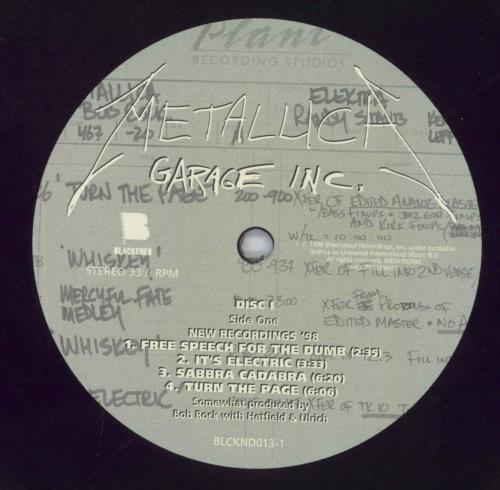 Metallica Garage Inc. 3-LP vinyl record set (Triple LP Album) UK MET3LGA818141