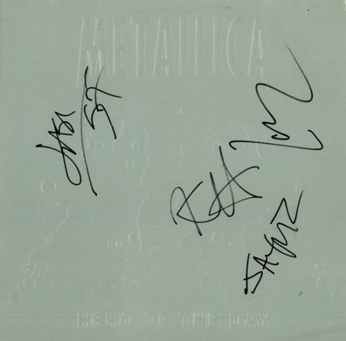 Metallica Hero Of The Day - Autographed 12" vinyl single (12 inch record / Maxi-single) UK MET12HE490452