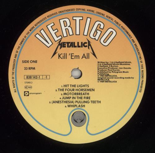 Metallica Kill 'Em All - EX vinyl LP album (LP record) UK METLPKI241029