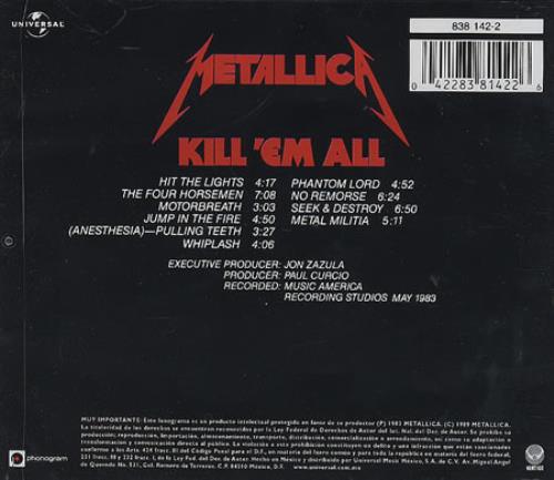 Metallica Kill 'Em All CD album (CDLP) Mexican METCDKI261248